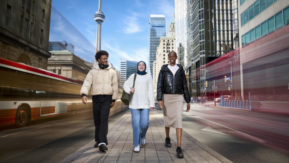 UOF Students walking downtown Toronto